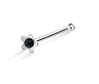 Flower Shaped Silver Bone Nose Stud NSKD-141